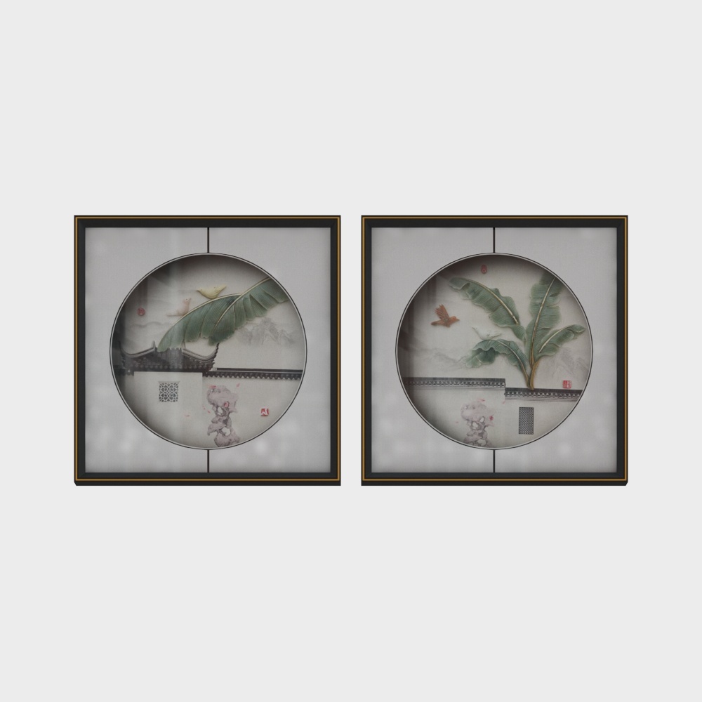 简上-新中式玉雕-客厅装饰画-家兴业旺
