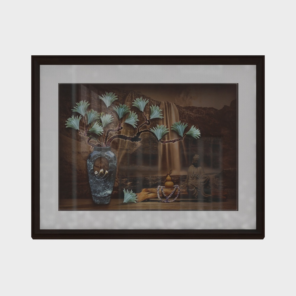 简上-新中式玉雕-餐厅装饰画-松下闻禅3D模型