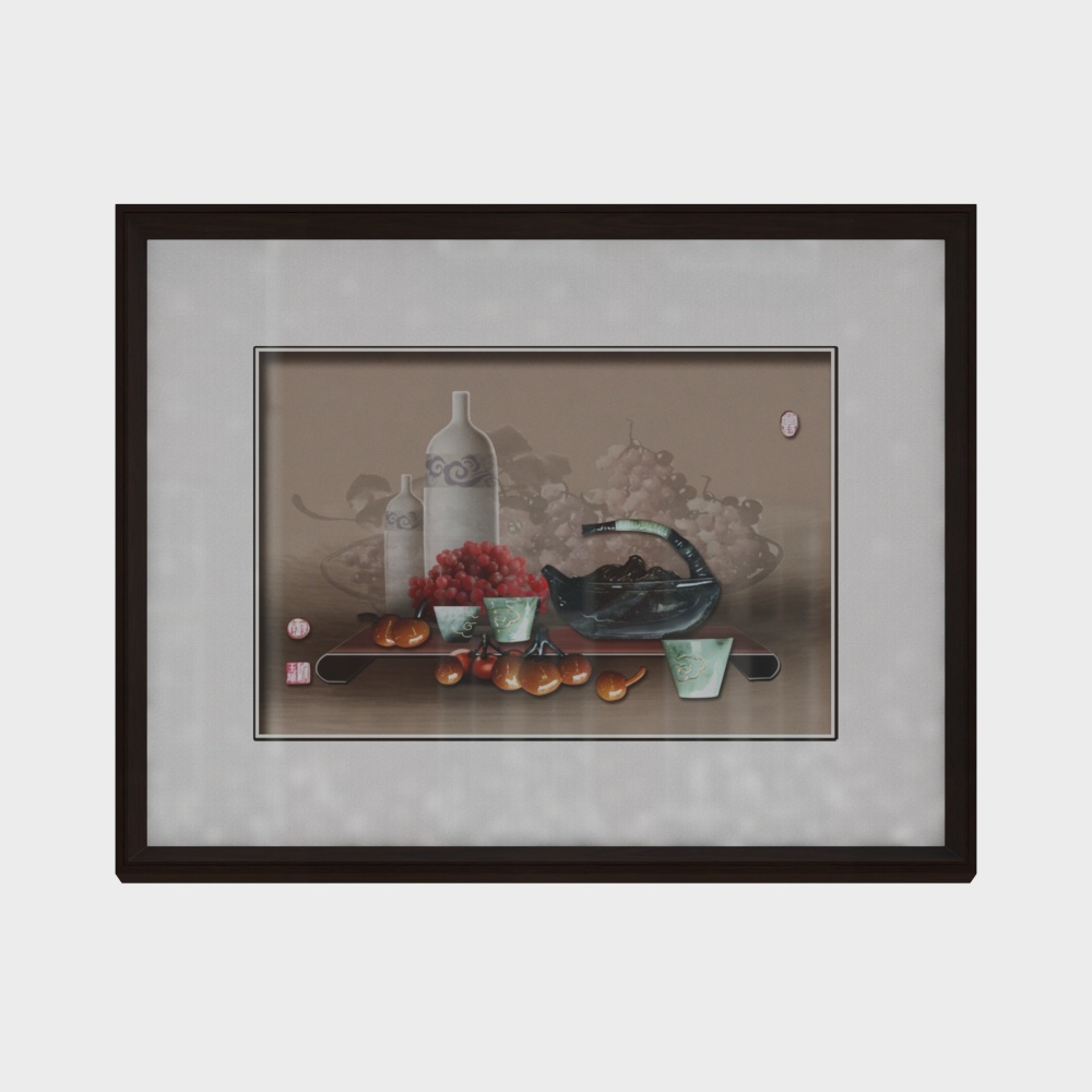 简上-新中式玉雕-餐厅装饰画-茶禅一味3D模型