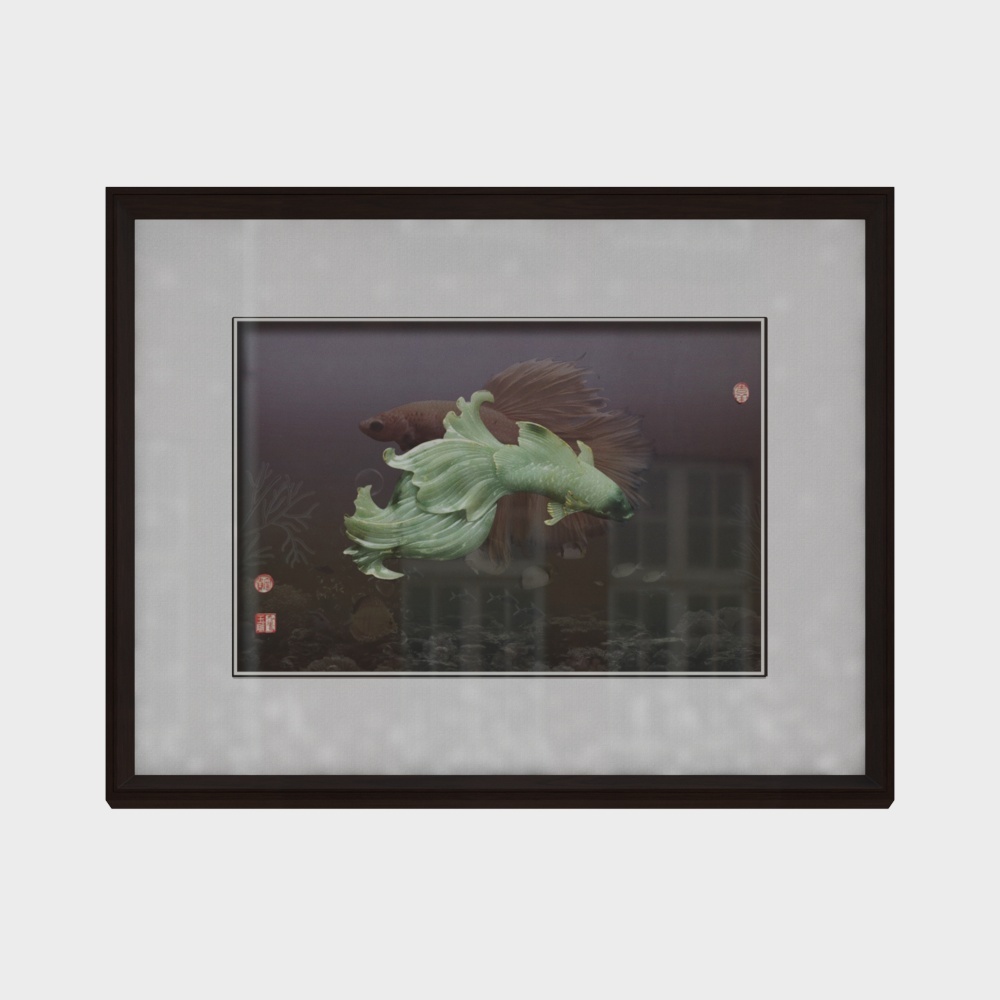 简上-新中式玉雕-餐厅装饰画-招财进宝