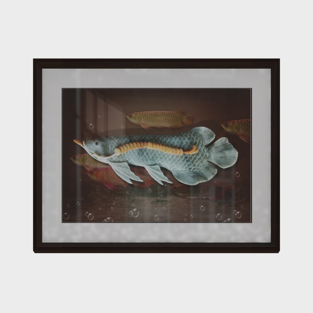 简上-新中式玉雕-餐厅装饰画-金龙鱼3D模型