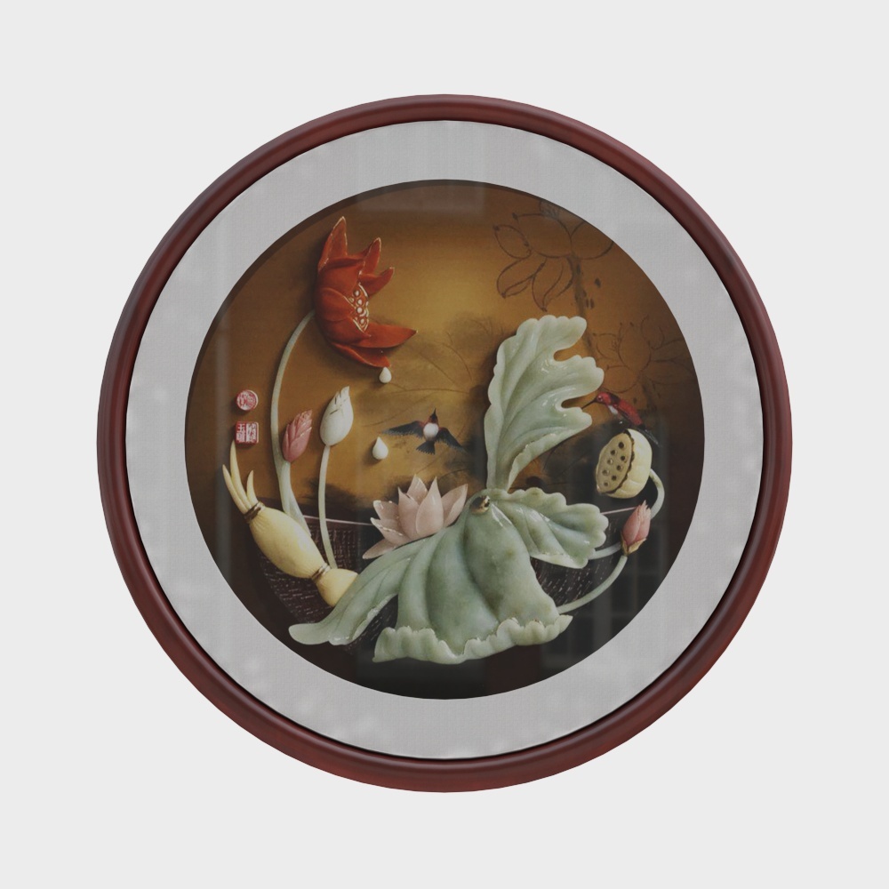 简上-新中式玉雕-玄关装饰画-和风满堂