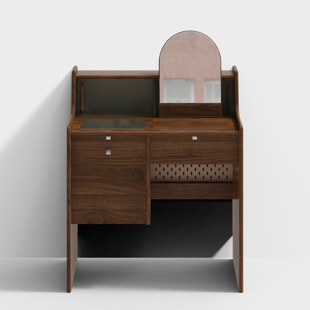 凡屋家具-微光梳妆台-825黑胡桃款3D模型