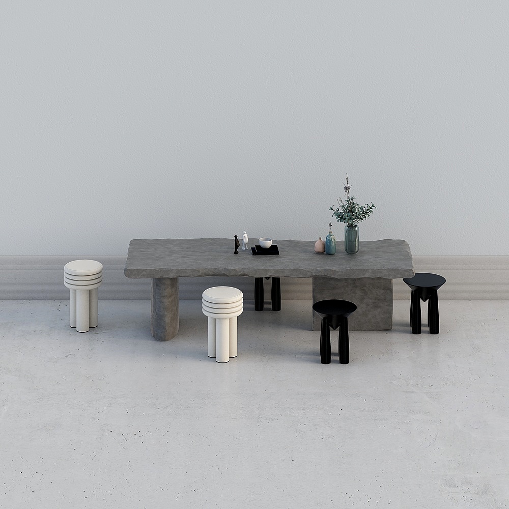 现代餐桌椅组合-餐桌组合-83D模型