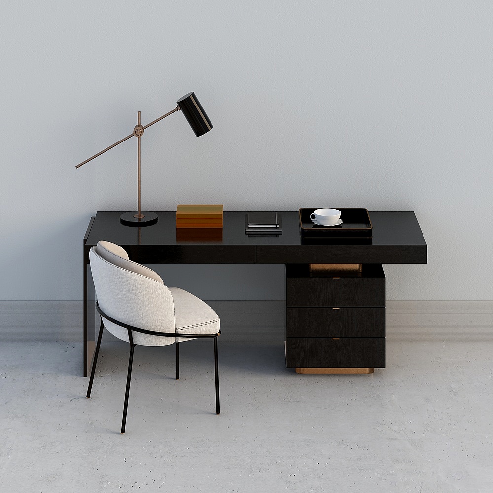 minotti 现代轻奢书桌椅-书桌组合