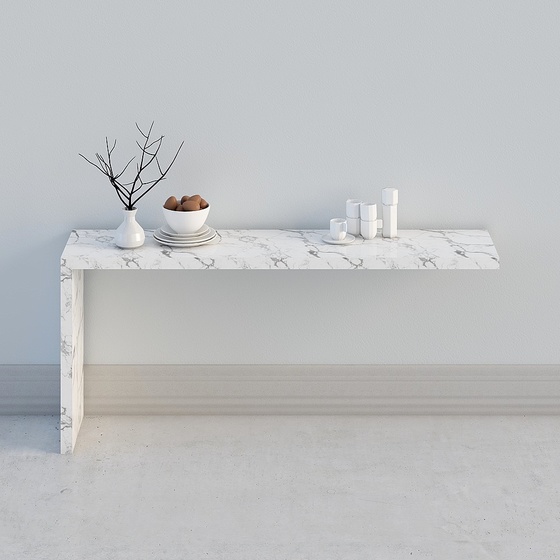 Sleek Modern White Bar 3D Model