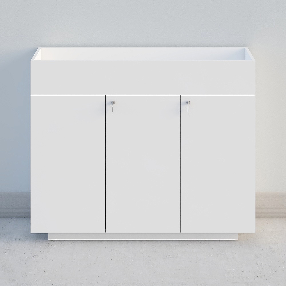 三开门花槽柜3D模型