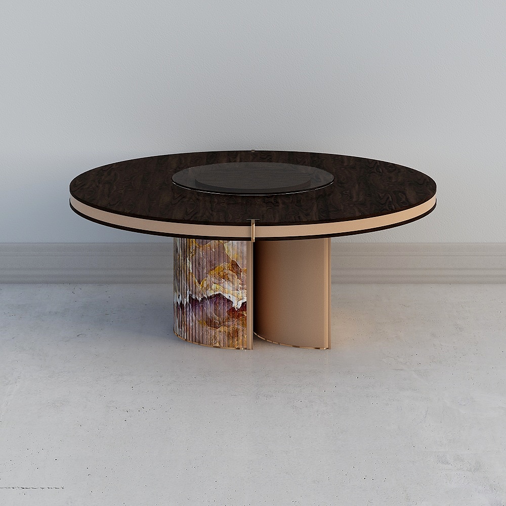 现代轻奢餐桌组合-餐桌-23D模型