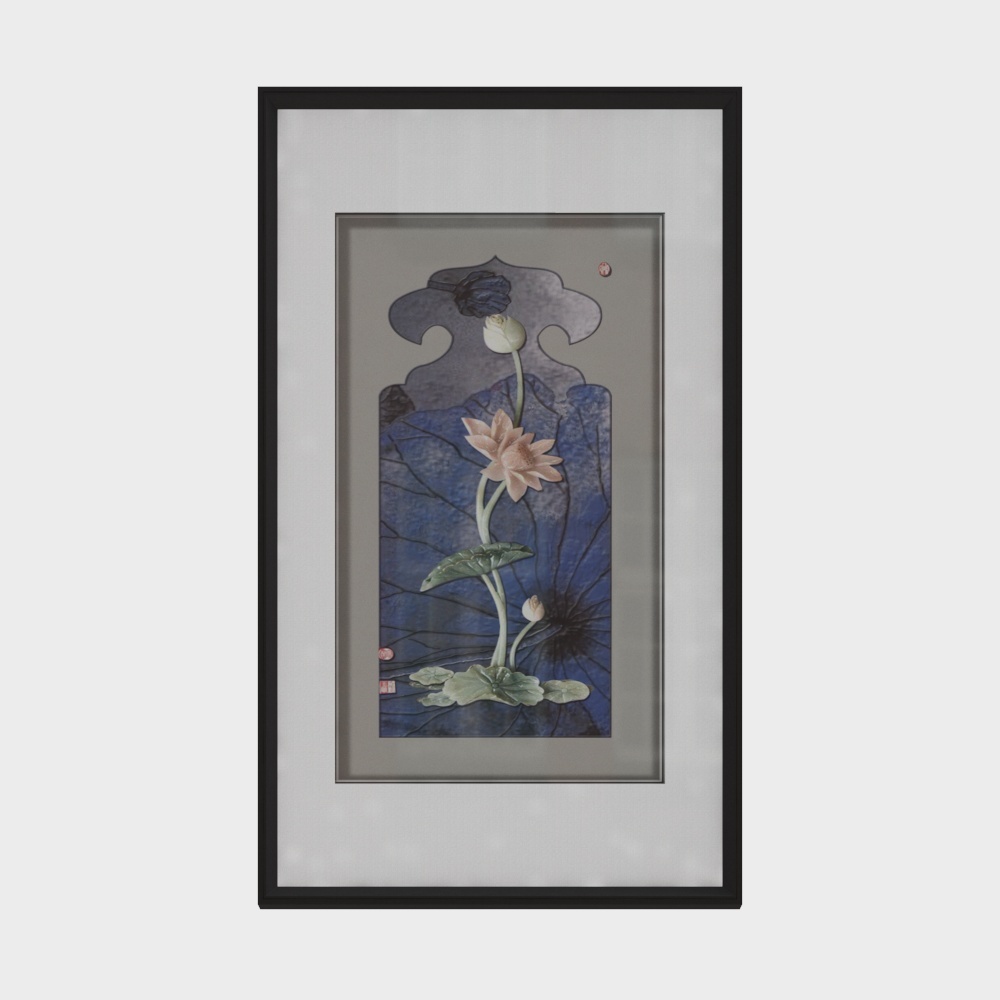 简上-新中式玉雕-玄关装饰画-和气如意