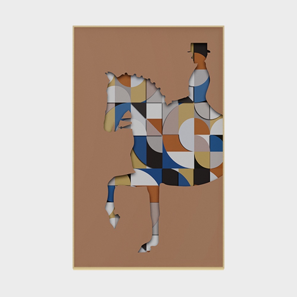 快乐工坊-现代简约风-玄关装饰画-优雅骑士A3D模型