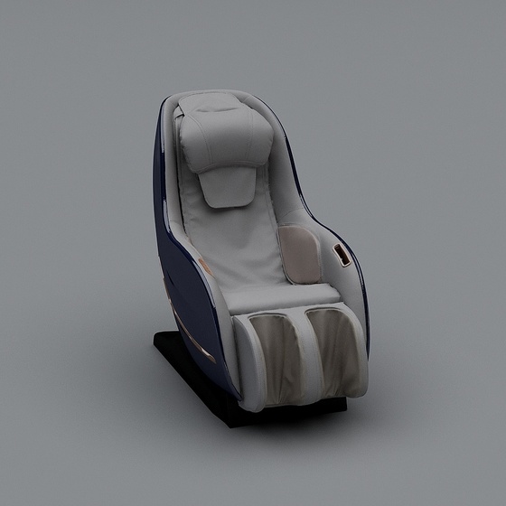 Comfortable Black Massage Chair 3D Model for Relaxation Spaces