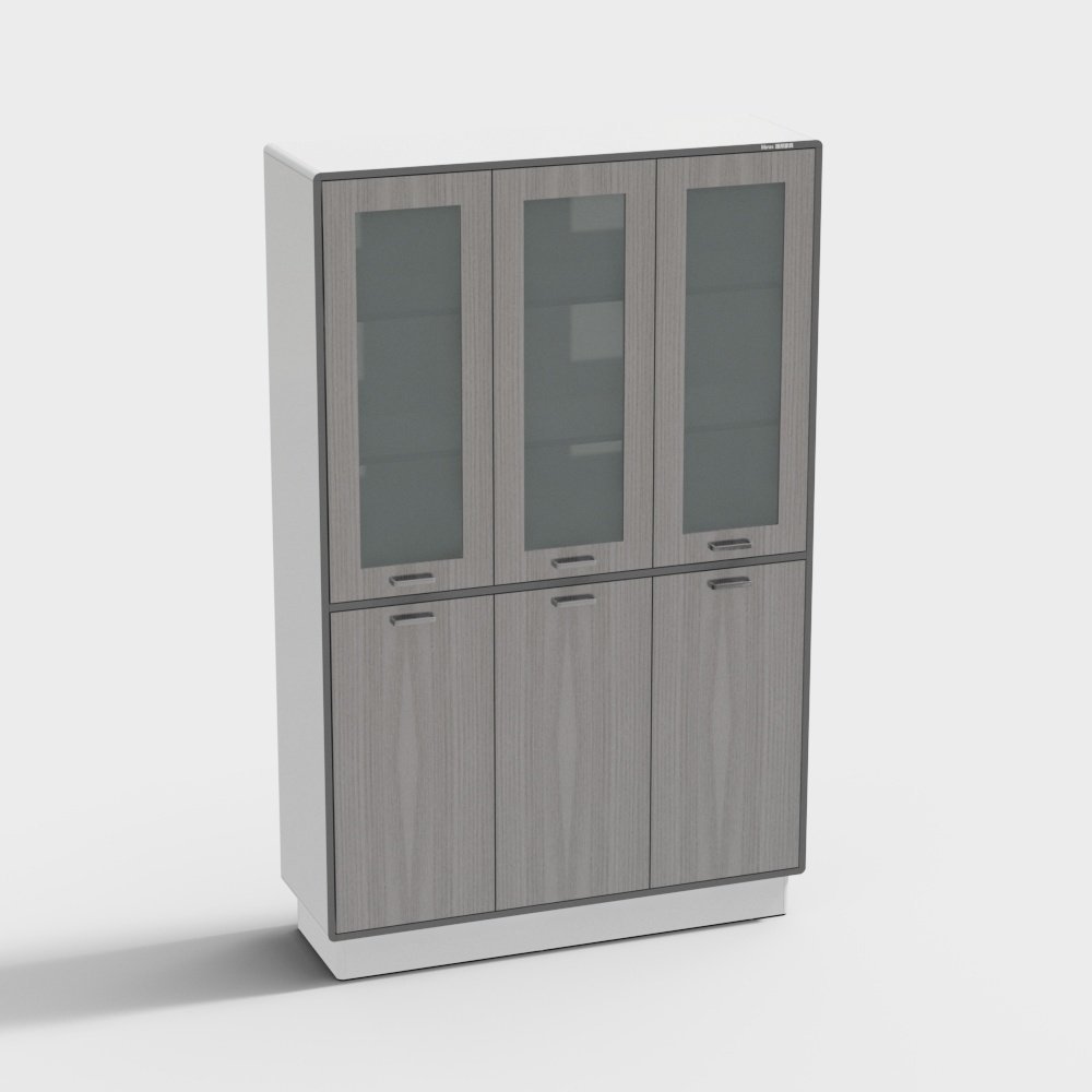 简约现代-XH17A-办公家具档案柜书柜储物柜背景柜文件柜装饰柜隔墙柜3D模型