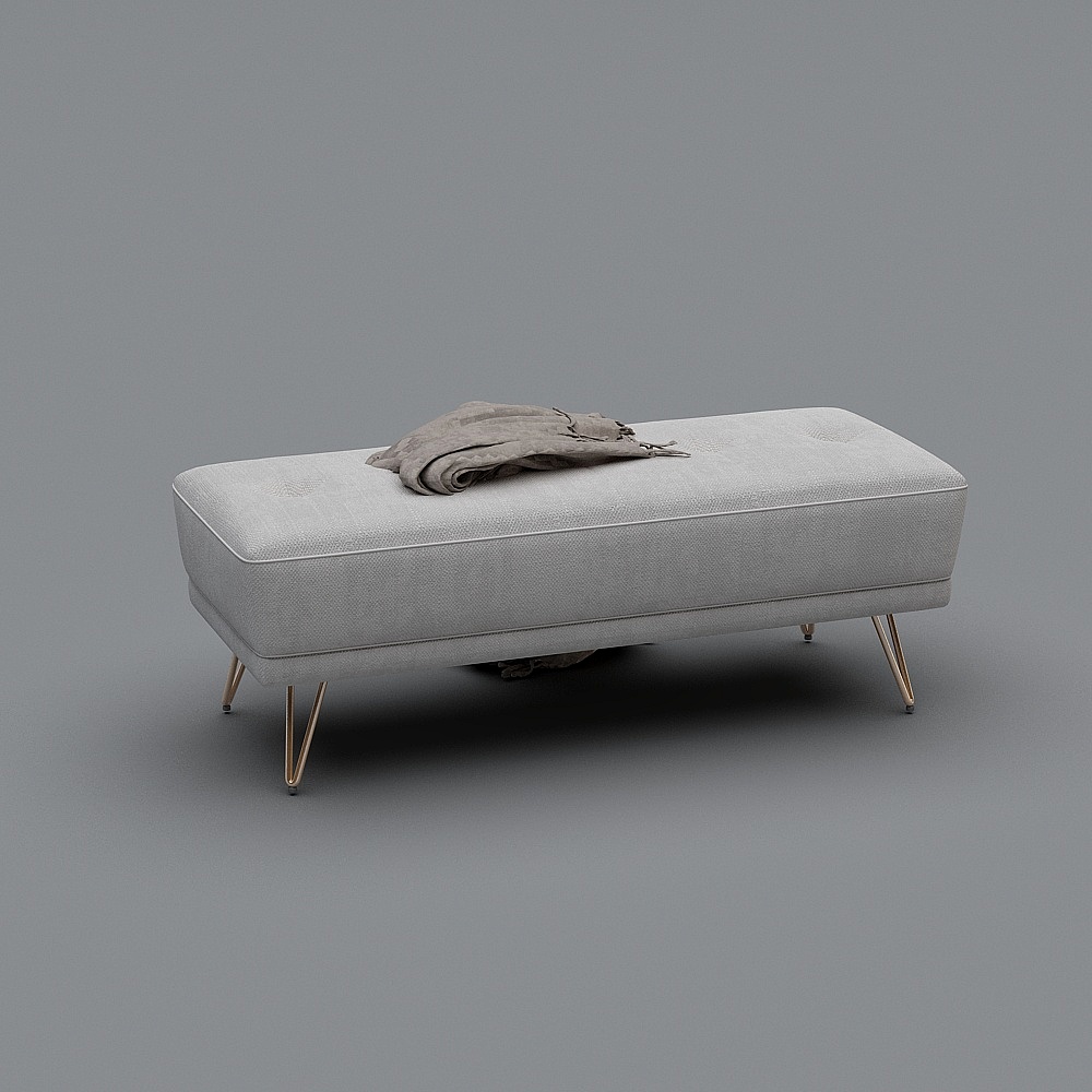 轻奢-床尾凳3D模型