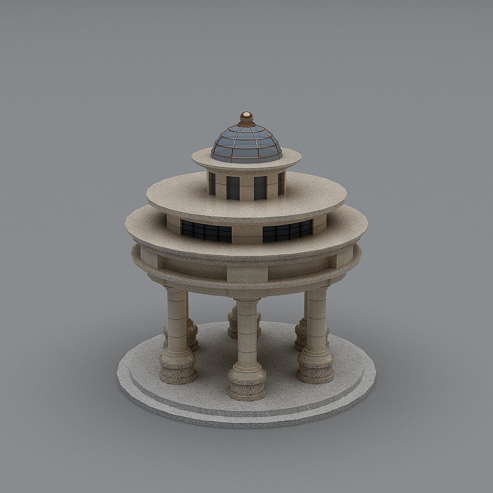 简欧欧式景观亭子组合合集-欧式景观亭子123D模型