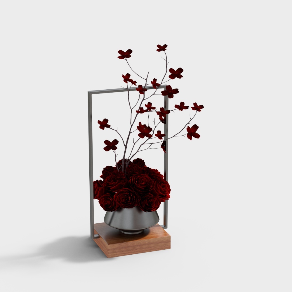 新中式花瓶-提篮花卉