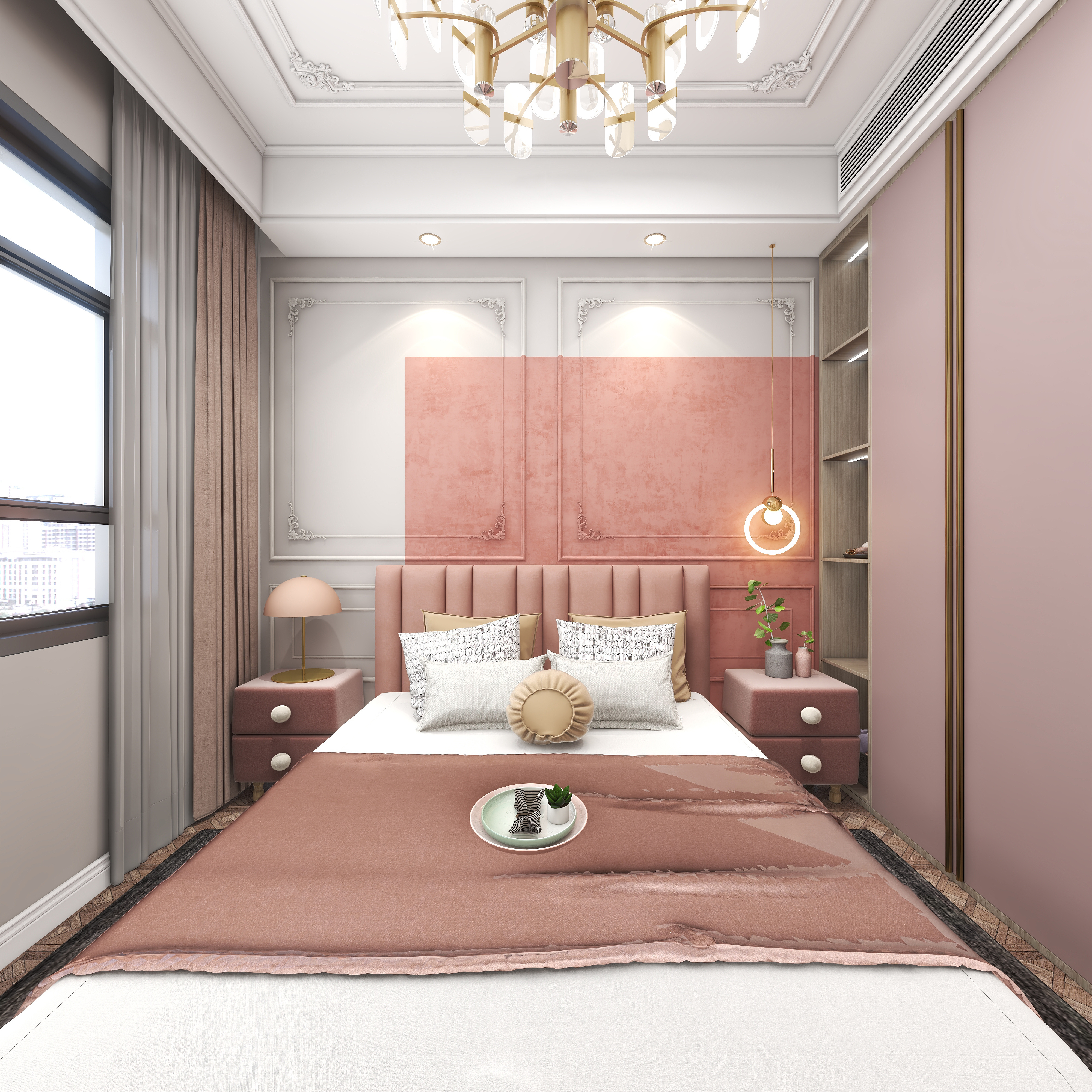 境屿丨无界筑造-『邂逅Abo』-130平方法式轻奢混搭四居一层“半吨”房装修效果图第4张