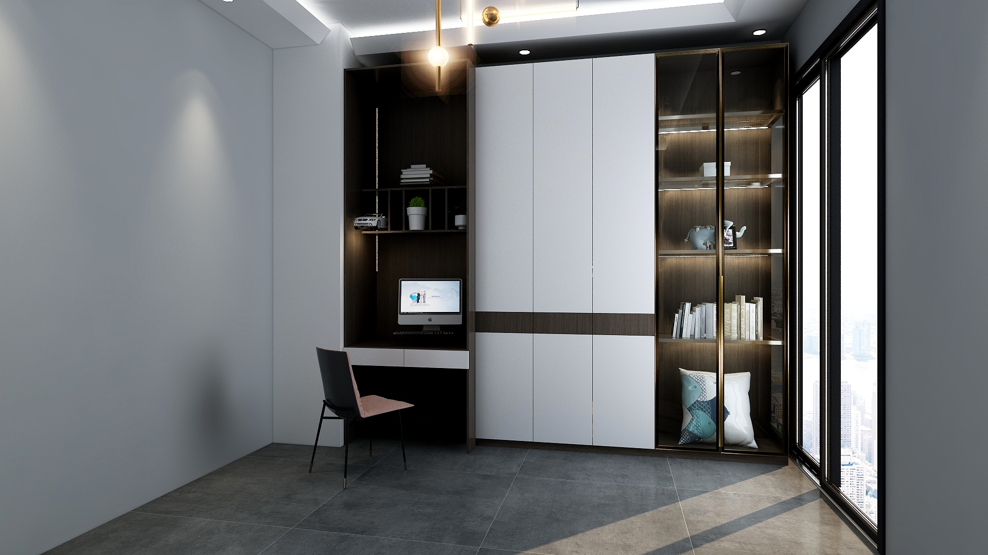 逸木-展厅书柜-装修设计方案