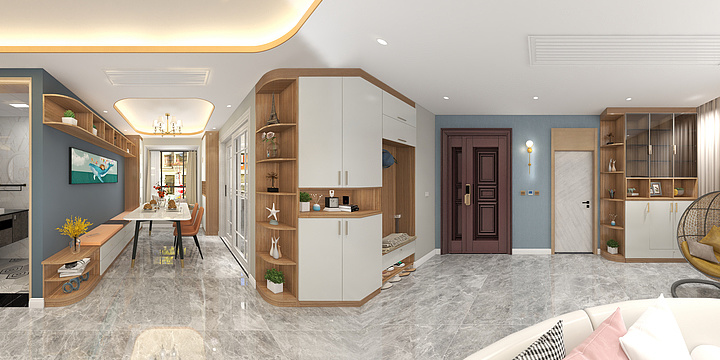 咸阳设计师-134平方现代轻奢三室两厅-装修设计方案