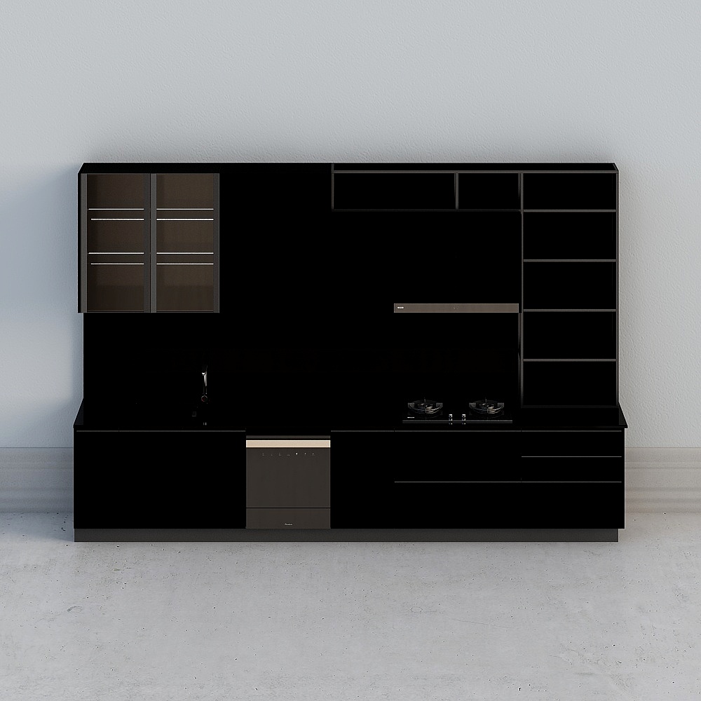 林海橱柜I型现代风格3D模型