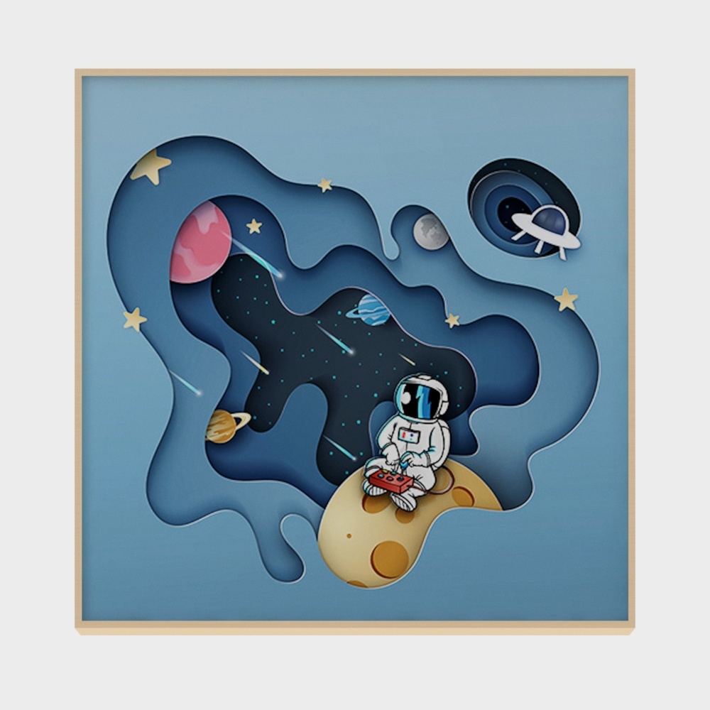 快乐工坊-现代简约风-儿童房装饰画-宇宙苍穹A