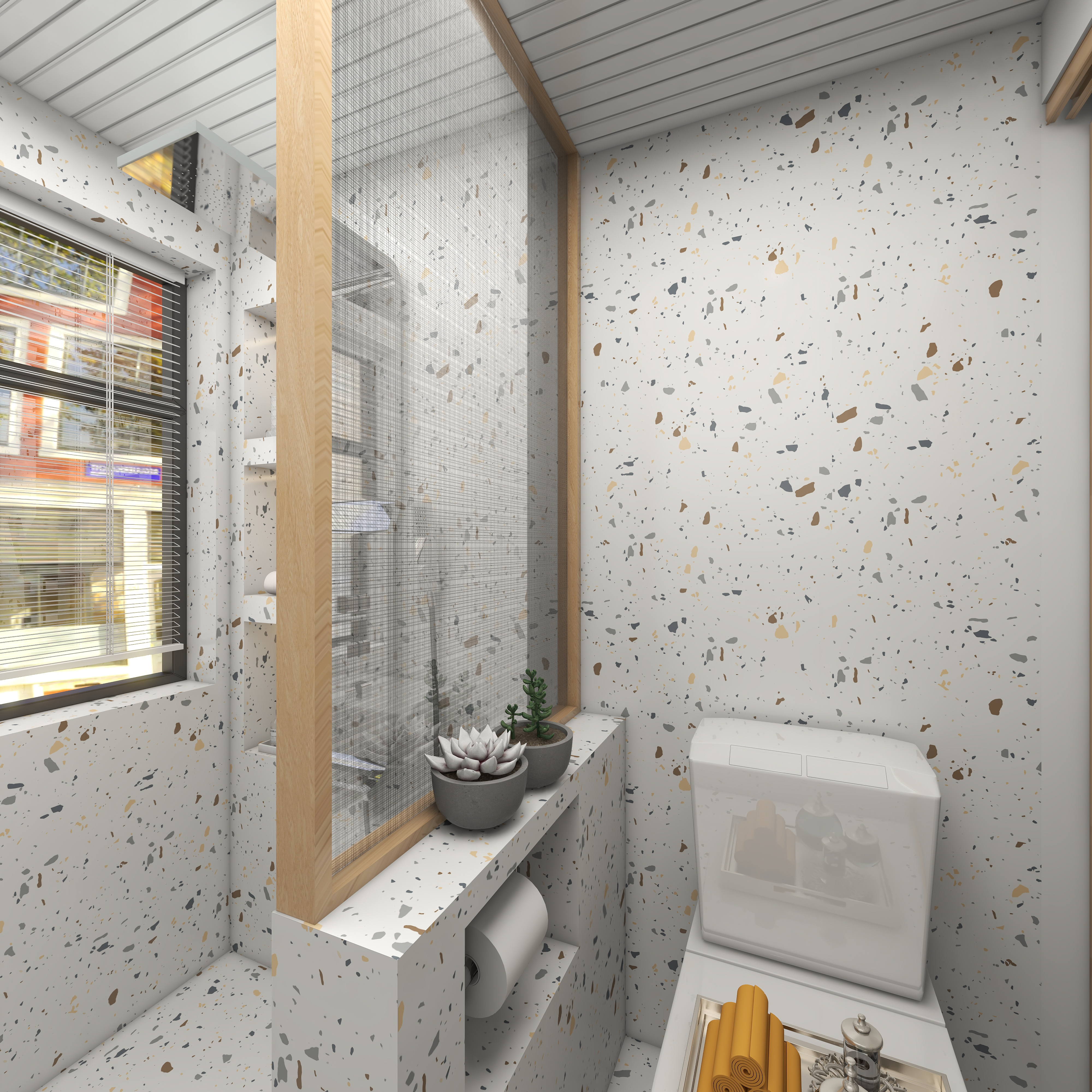 张亚兰-日式原木风格一层卫生间装修效果图第3张