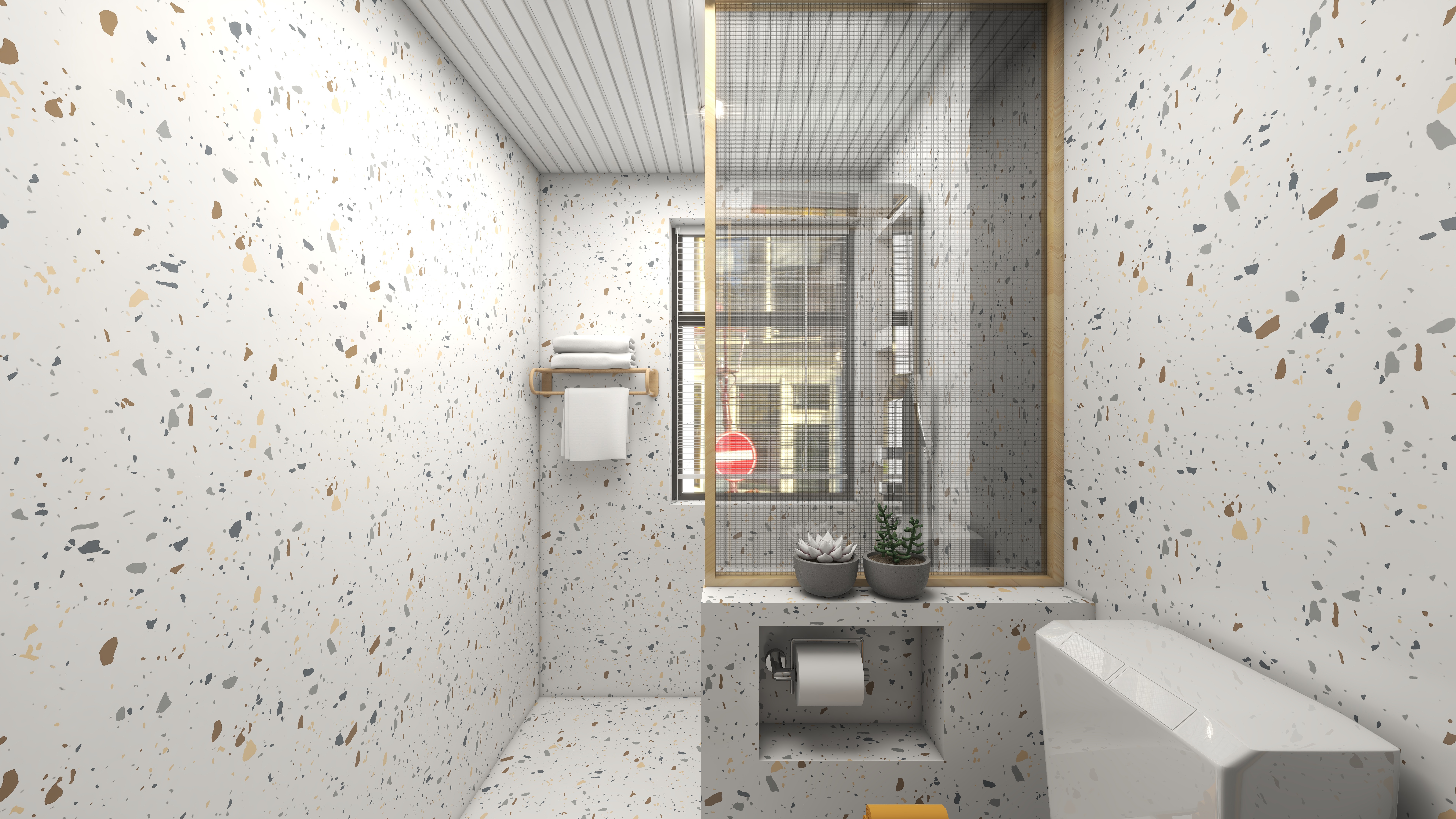 张亚兰-日式原木风格一层卫生间装修效果图第2张