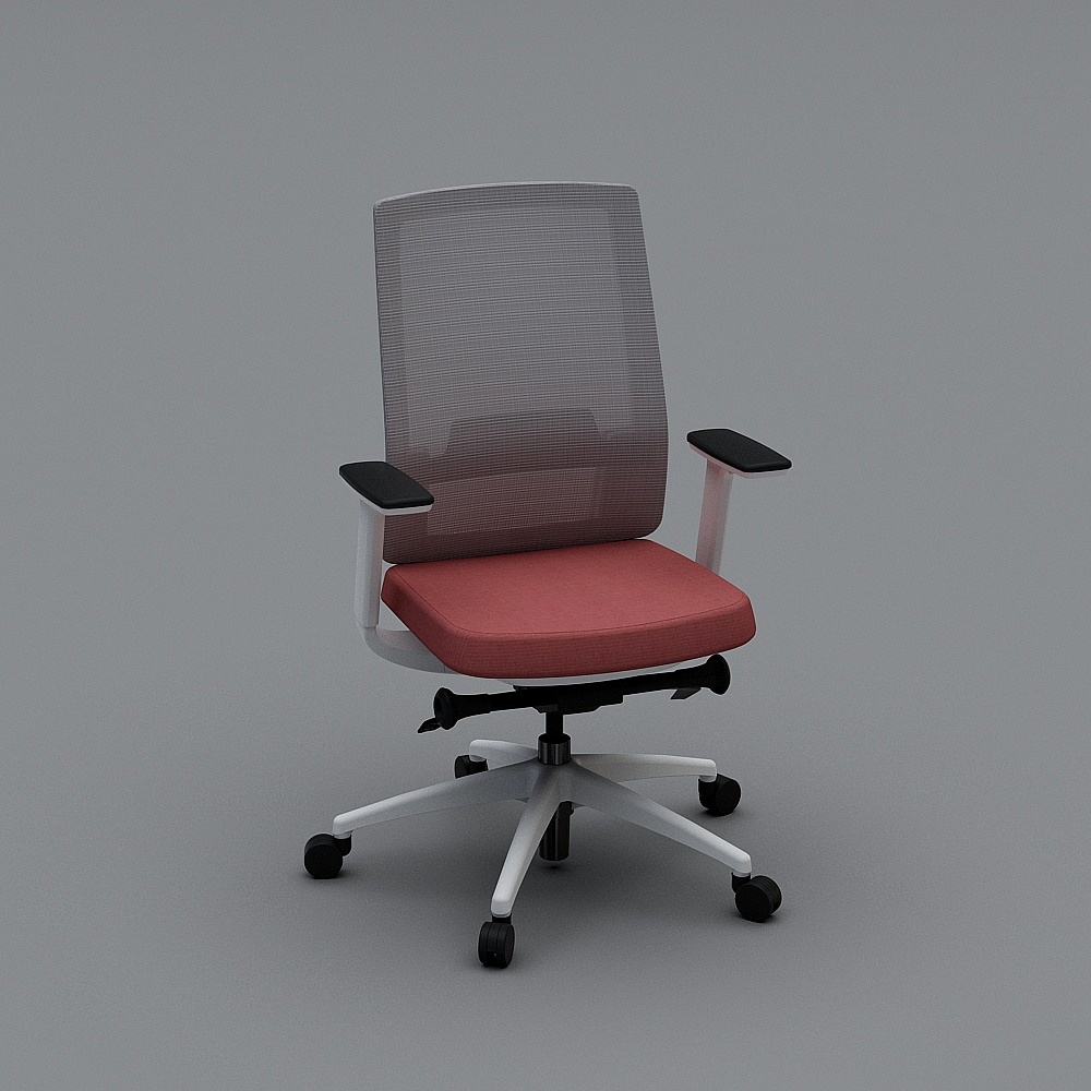 谷腾家具 VIX-B1 白框 现代原创设计办公椅3D模型
