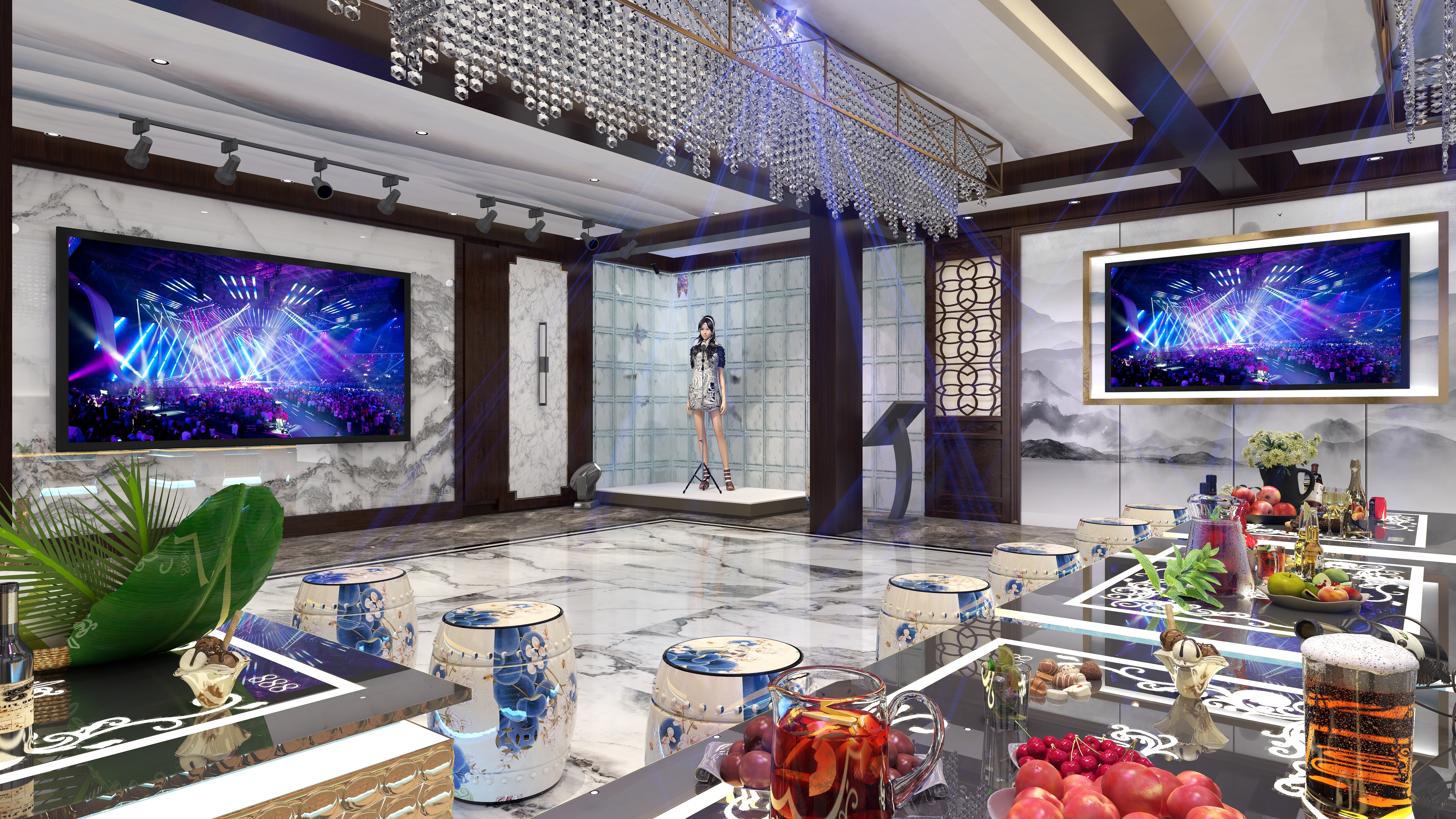 龙大宇-新中式KTV-装修设计方案