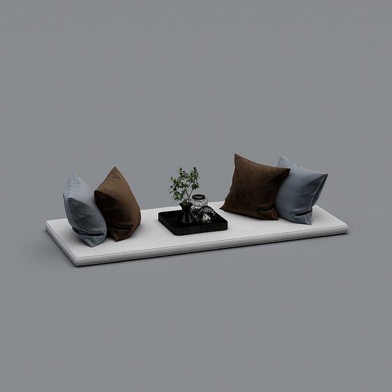 Modern Set Cushion,Ottomans & Pouffes,Black