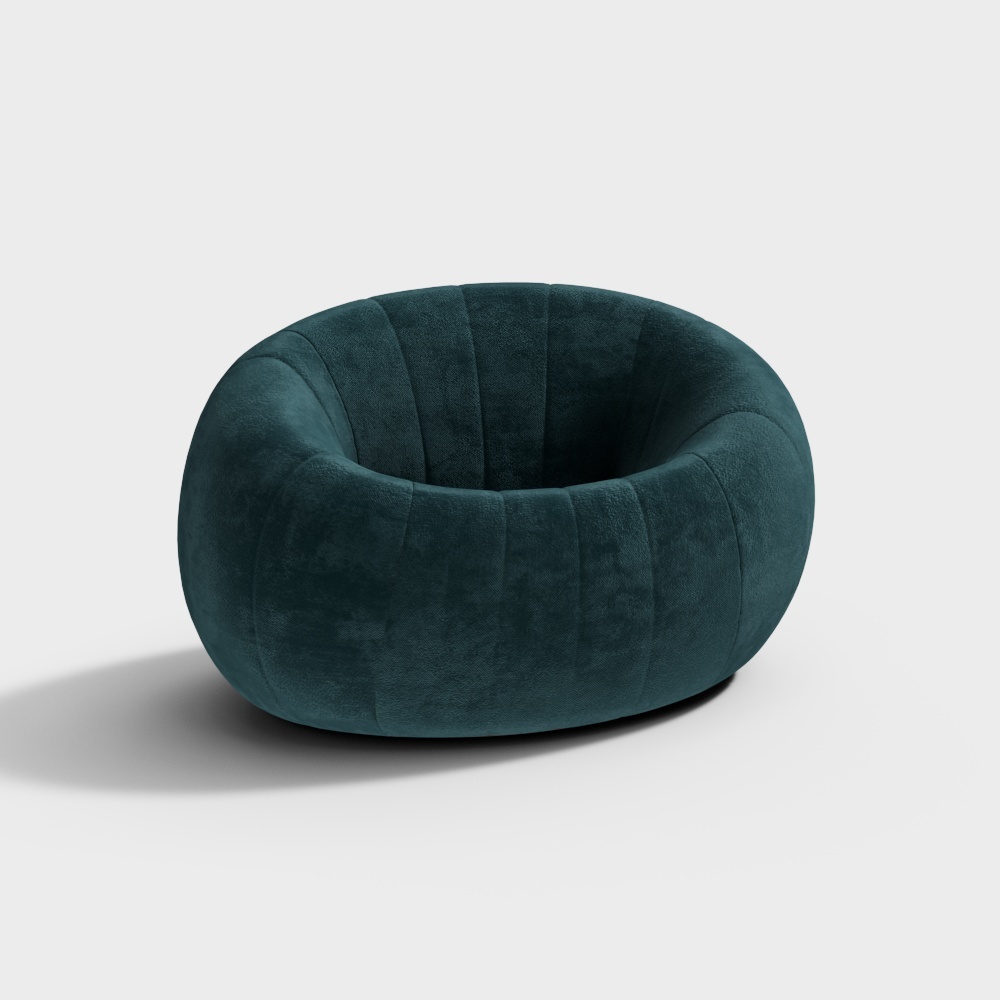 现代懒人沙发椅-蓝色3D模型