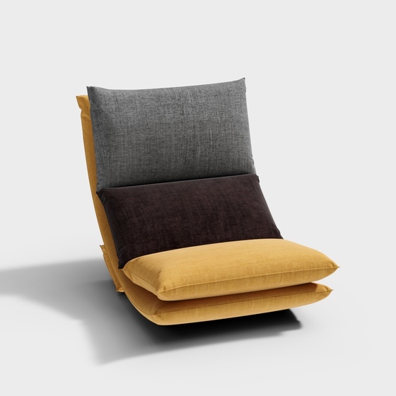 Cozy Orange Lazy Sofa 3D Model for Relaxation