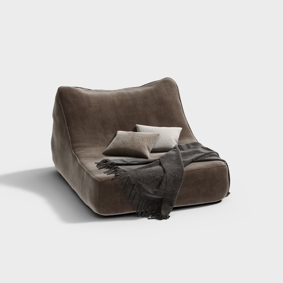 Beige Lazy Sofa 3D Model for Comfort