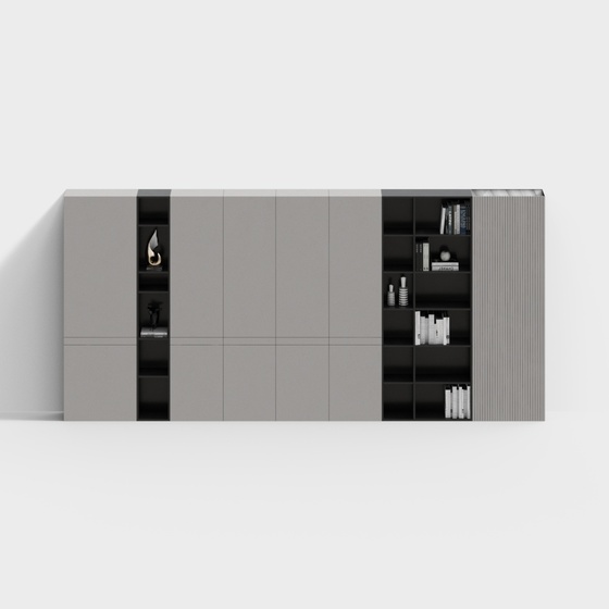 Modern Bookcases,Bookcases,Gray+Black