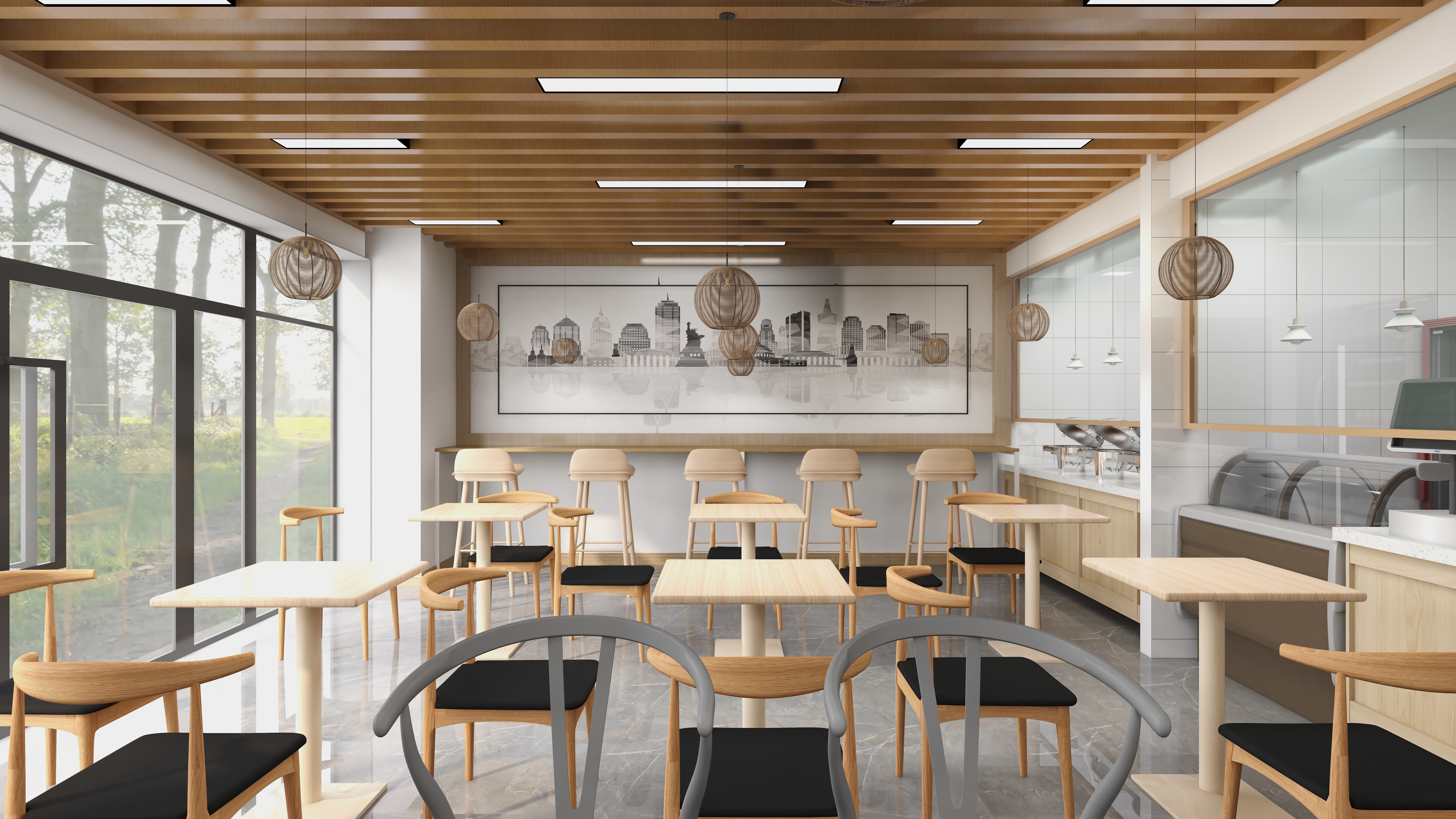 达膺装饰-【工装】重庆小面面馆现代-达膺装饰-装修设计方案