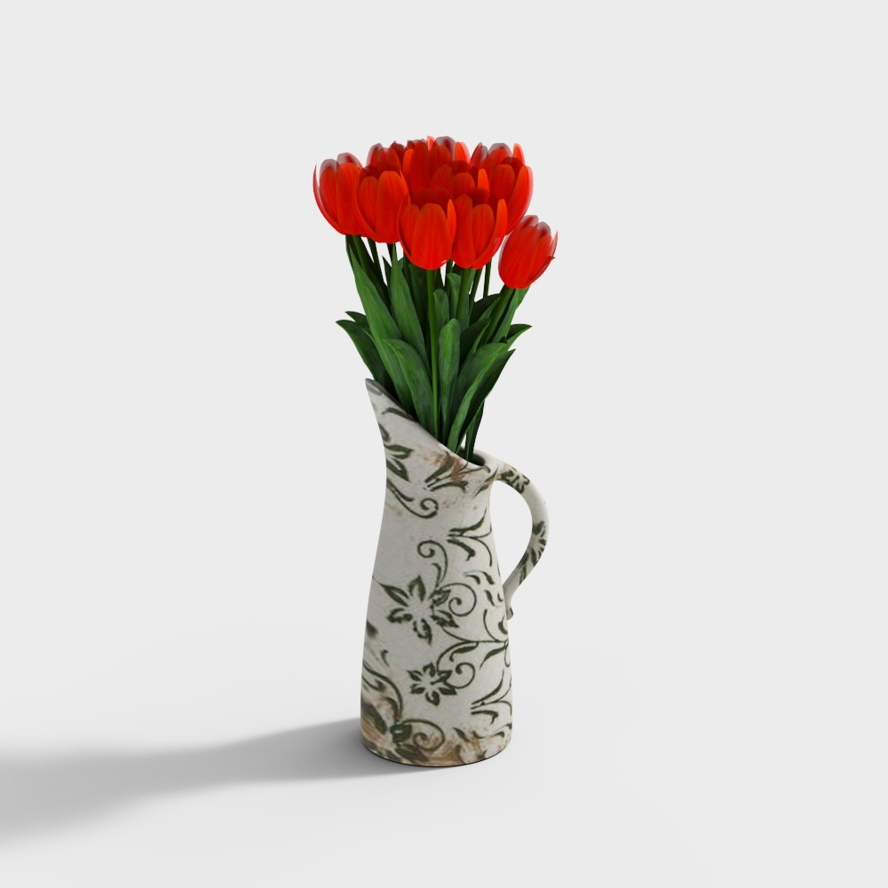 Tulip Artificial Arrangement in FloralPitche花卉r