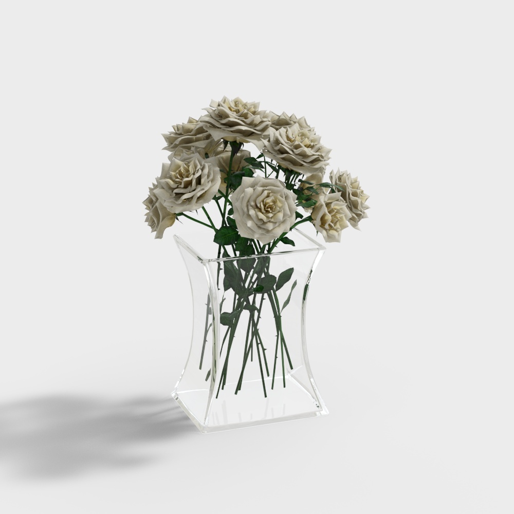 Artificial Magnolia Arrangement Vase