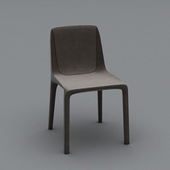 MasaSanty Single Chair Dining Chair 3D Model in Earth Color