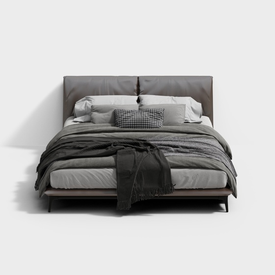 Modern Twin Beds,Twin Beds,Gray,1.8 m,King 1.9m,2.0 m