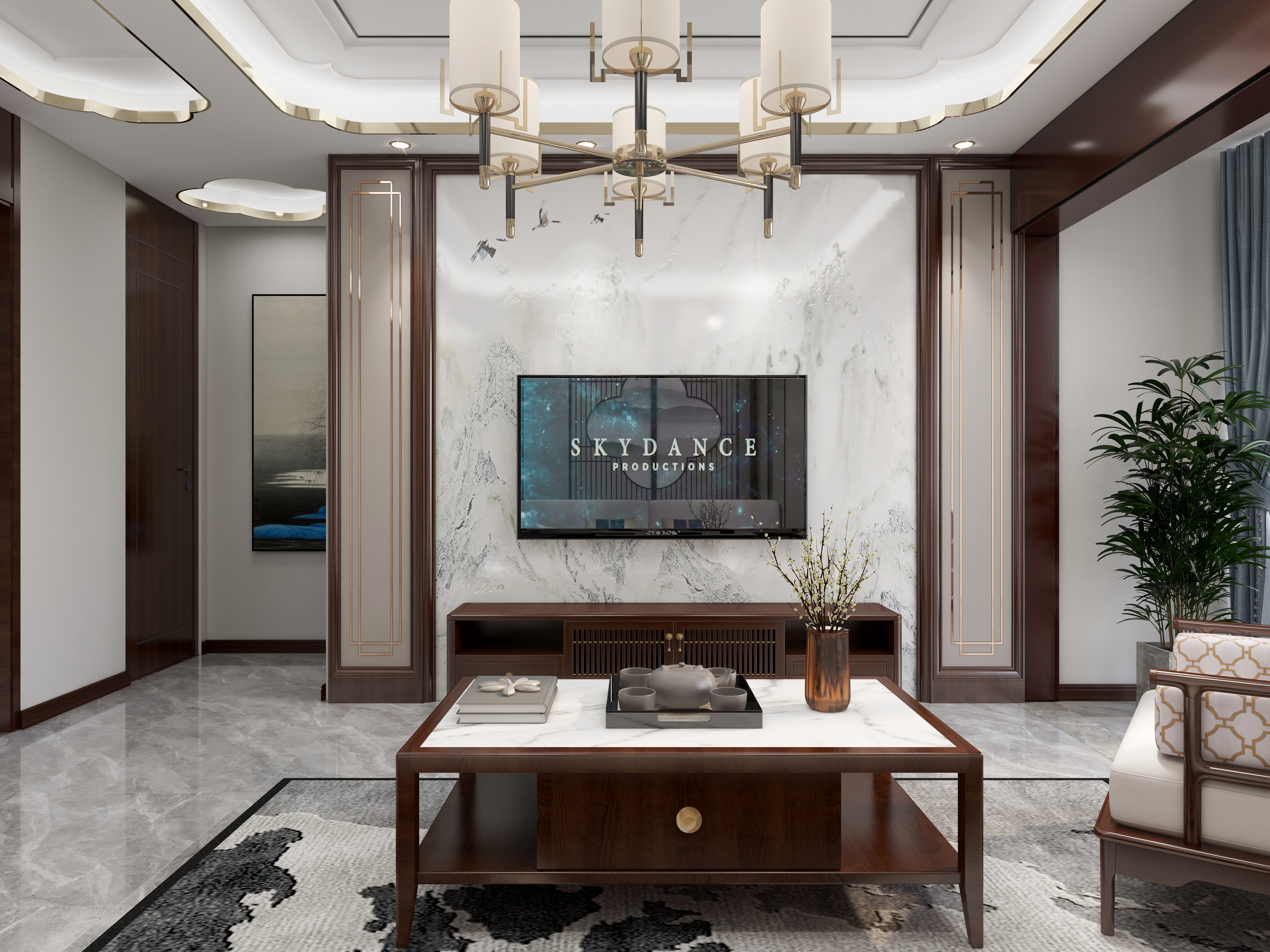 枝江诺贝尔瓷砖-新中式风格-副本-装修设计方案