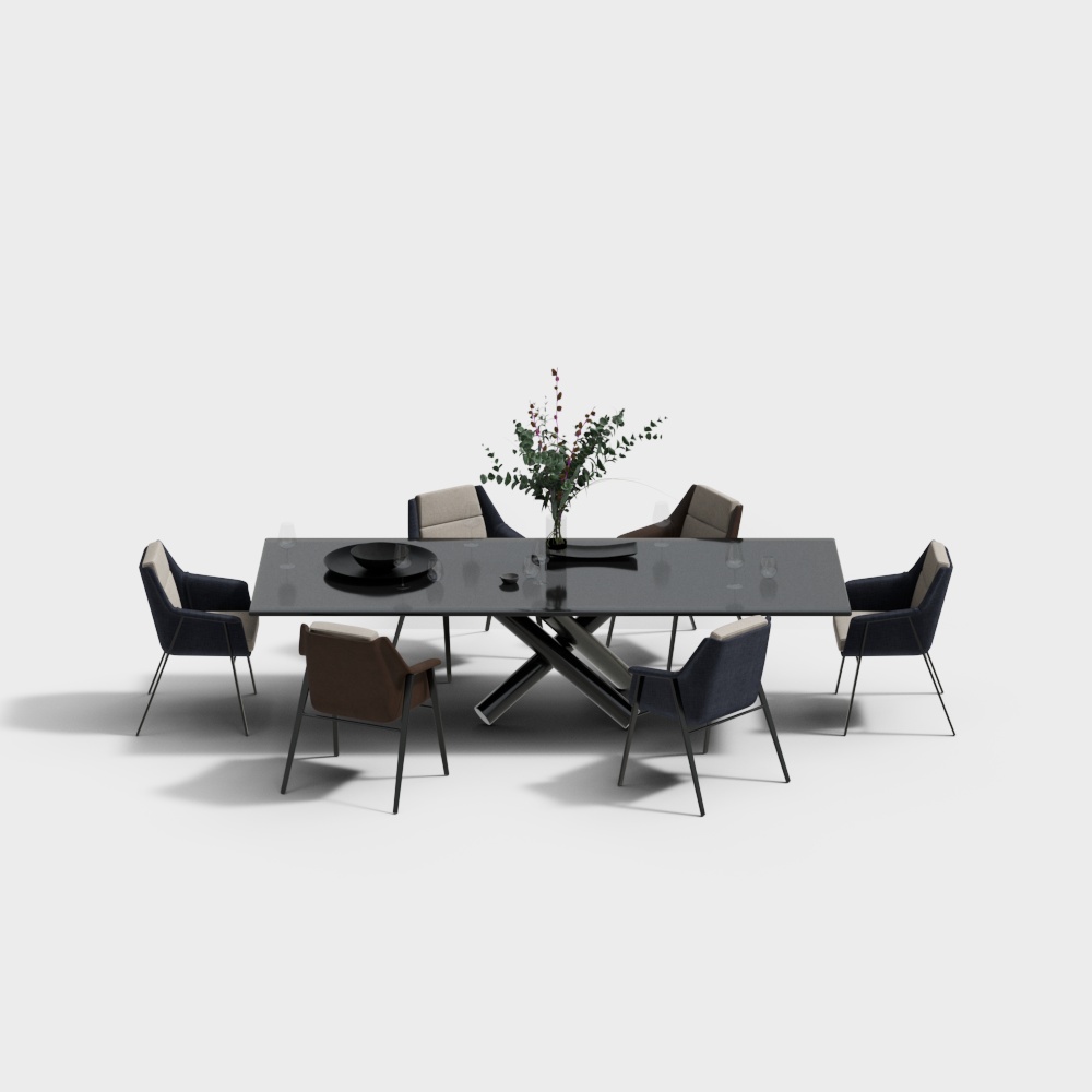 MasaSanty/玛萨圣帝-现代餐厅餐桌椅 【 米诺斯/Minos系列 】3D模型