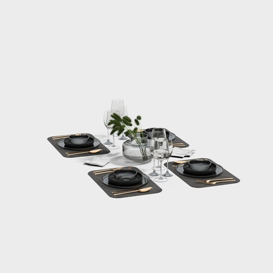 Modern Kitchen,Dinnerware,Tableware,Gray+Black