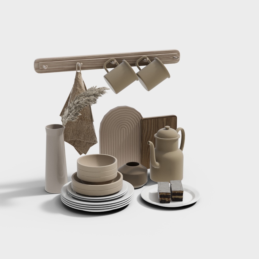 北欧厨具摆件组合3D模型