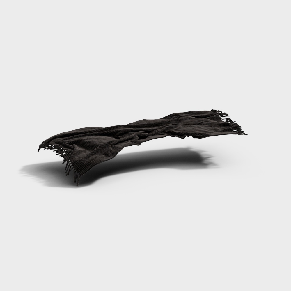 现代床尾巾-13D模型
