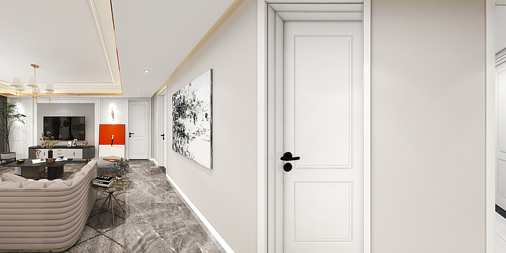 西顾设计-150平现代美式四居室-装修设计方案