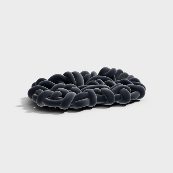 Lazy Blue Sofa Coffee Table Combination 3D Model