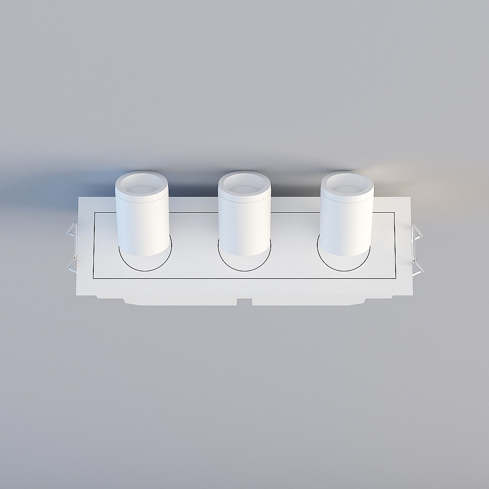 三强照明 FSL03 嵌入式伸缩射灯 3D模型