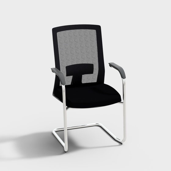Modern Black Office Chair 3D Model for Training Rooms