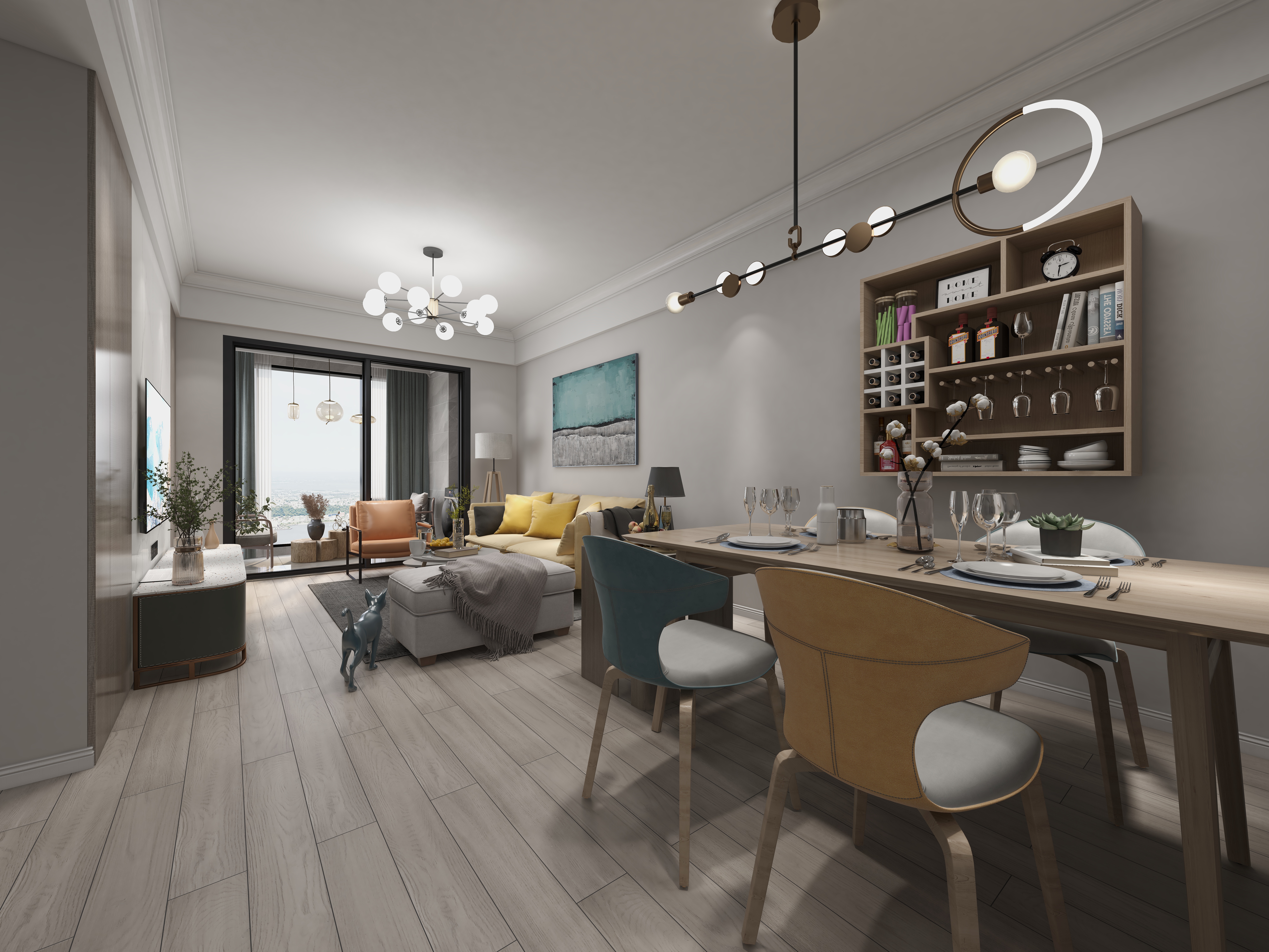 铭瑞装饰设计有限公司-德信海德公园83.00㎡3室2厅1卫1厨-装修设计方案