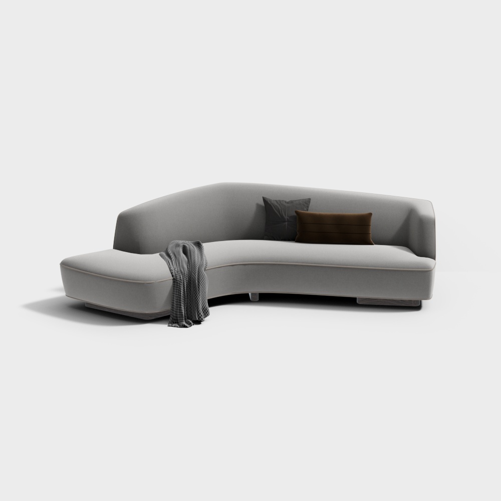 现代沙发茶几组合-多人沙发3D模型