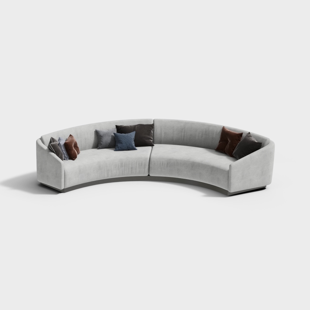 现代弧形沙发-9